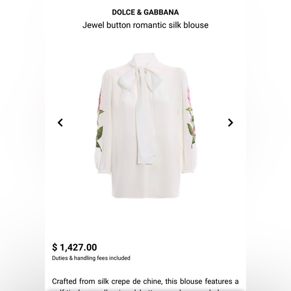 ⋆. 𐙚 ̊Dolce&Gabbana Silk Printed Blouse ⋆. 𐙚 ̊ - Picture 3 of 7
